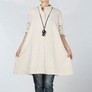 Linen Tunic, long shirt/dress with pockets